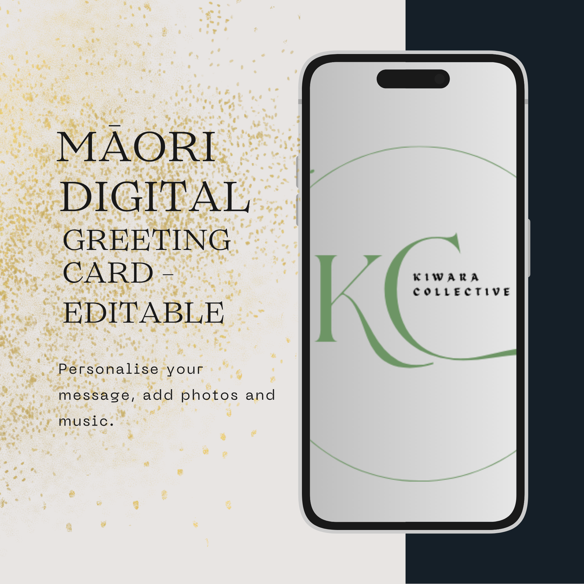 Bilingual Digital Birthday Card (Editable PDF + Bonus eBook) Black & Gold Theme