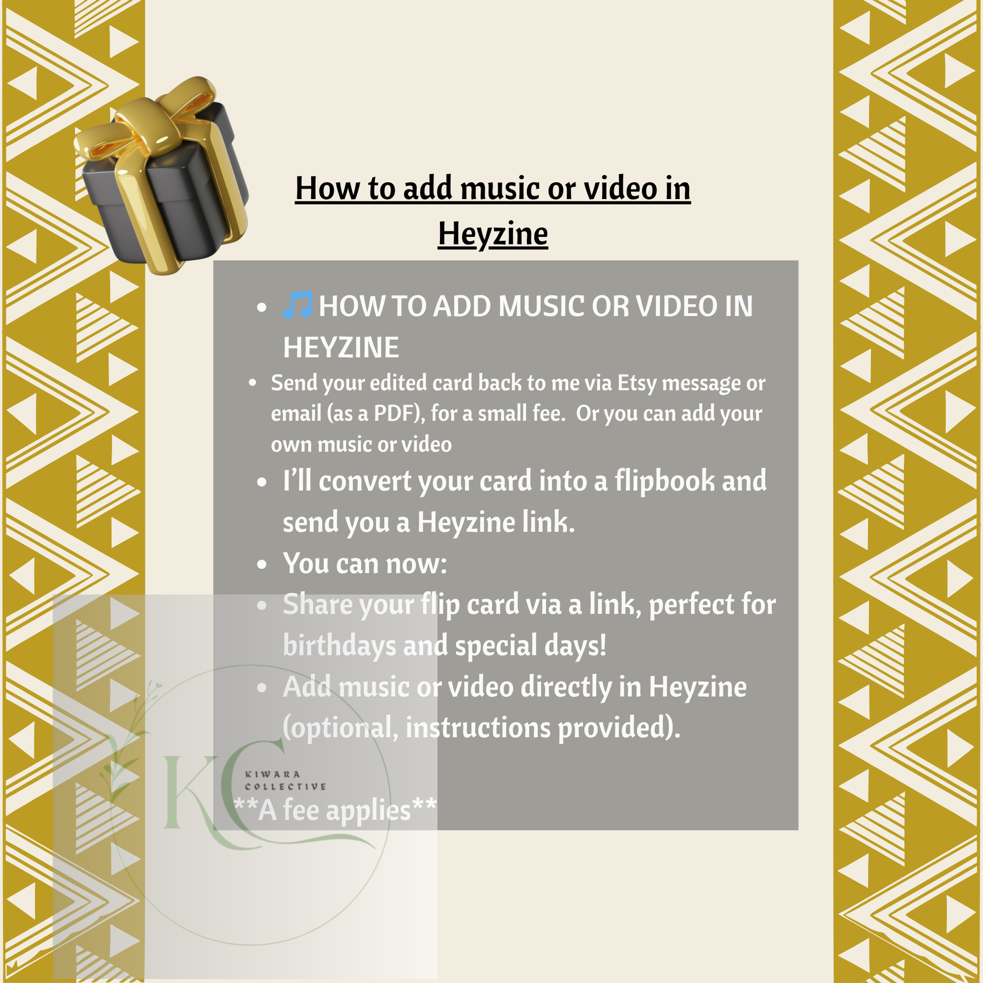 Bilingual Digital Birthday Card (Editable PDF + Bonus eBook) Black & Gold Theme