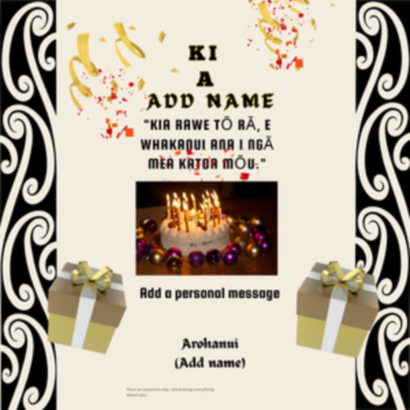 Digital Black & Gold bilingual Card