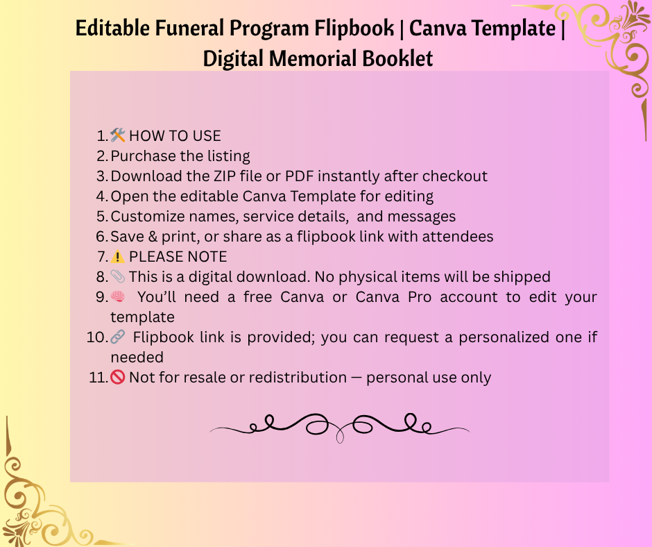 Funeral Flip Book