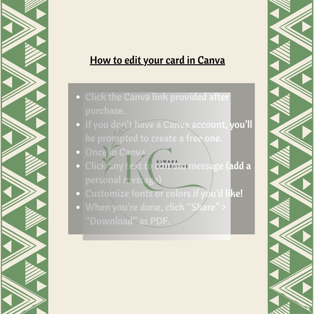 Editable funeral card