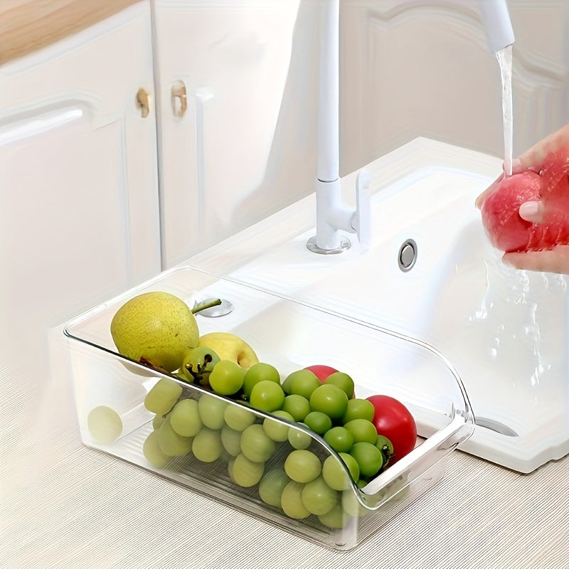 2-Pack Large Refrigerator Storage Bins, Suitable for Fruits, Vegetables, Beverages, Snacks, and More, Transparent PET Material, Durable, Wide Mouth Design for Easy Access, Stackable, Reusable, Easy to Clean, Ideal for Home St