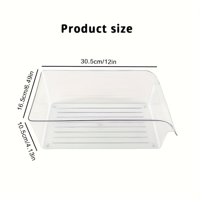 2-Pack Large Refrigerator Storage Bins, Suitable for Fruits, Vegetables, Beverages, Snacks, and More, Transparent PET Material, Durable, Wide Mouth Design for Easy Access, Stackable, Reusable, Easy to Clean, Ideal for Home St