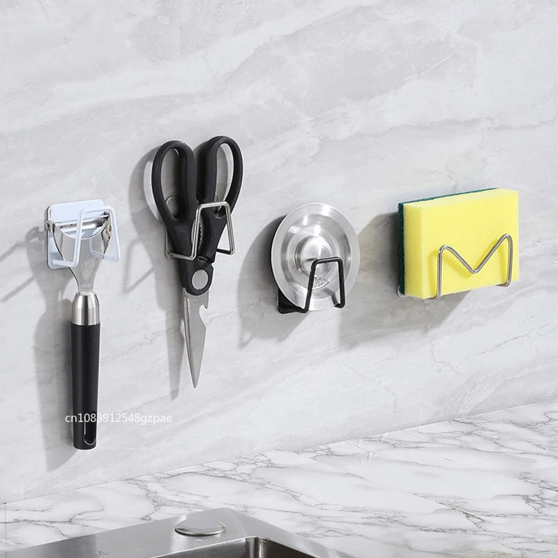 1/3/6pcs Stainless Steel Sink Sponge Rack For Sponge Steel Wire Ball Draining Paste The Inner Wall Of The Sink Kitchen Supplies