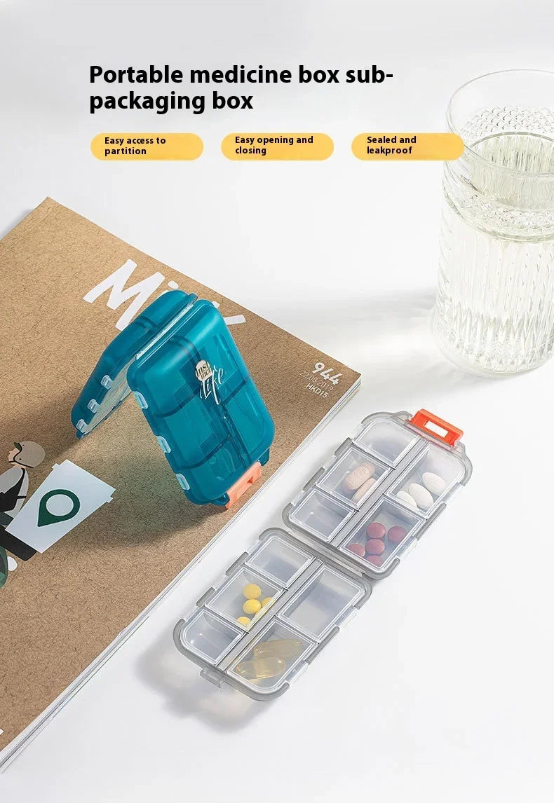 Portable Colorful 3 Spaces Medicine Case Health Care Container Case Pill Box Splitters Travel Pill Box Tiny Box Easy to Carry