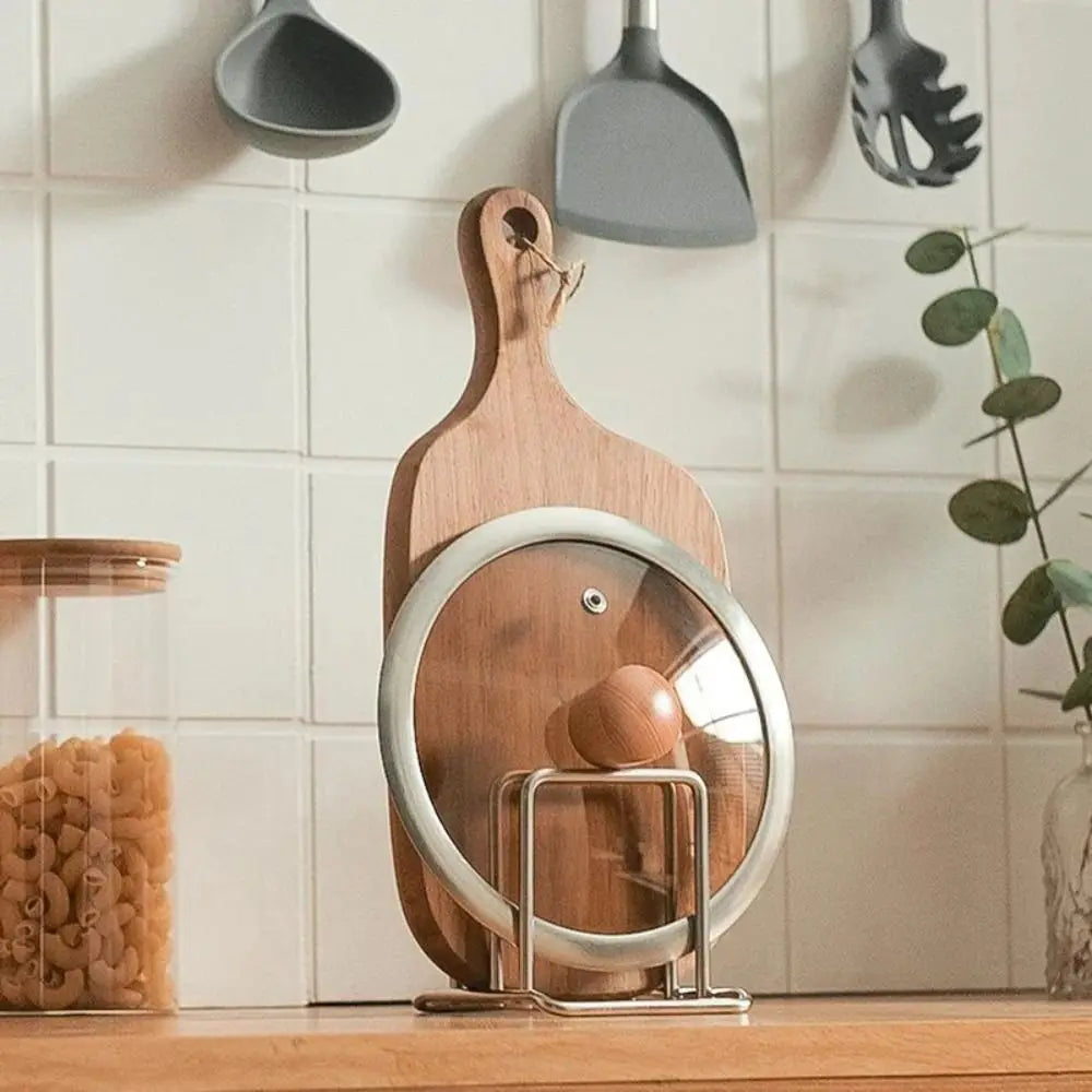 Portable Stainless Steel Cutting Board Holder 2 Sectional Space Saving Chopping Board Organizer Rustproof Kitchen Storage Rack