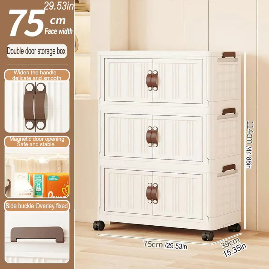 Large Capacity Multifunction Folding Storage Cabinet Dustproof Wardrobe Closet Organizer Easy-to-Install Storage Boxes