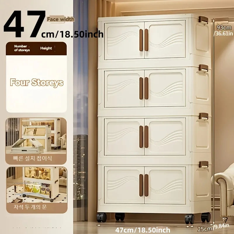 Multi Functioning Storage Box with Clear Door - Spacious, Durable, and Easy-to-Assemble - Ideal for Organizing Clothes, Books, Toys, and