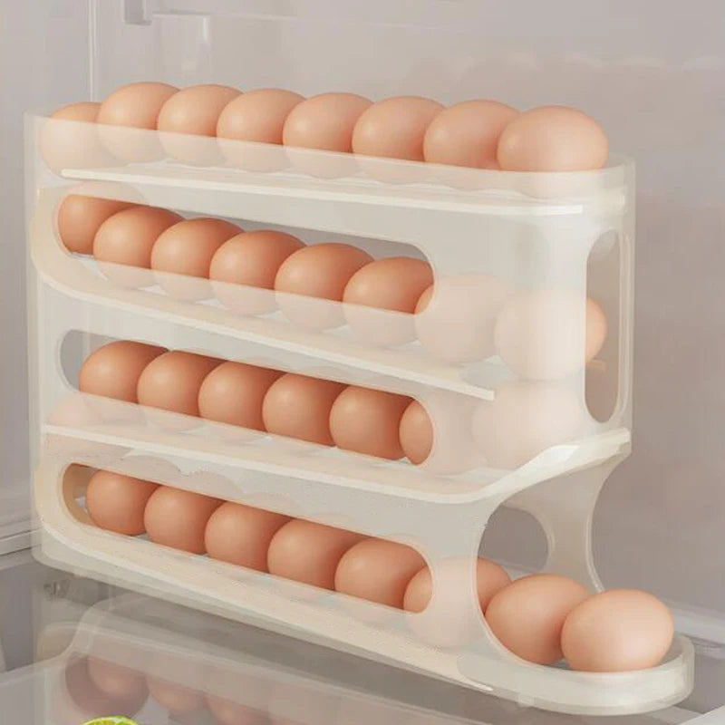 2-4-layer Slide Egg Storage Box Ladder Style Egg Box Storage Refrigerator Side Door Large Capacity Automatic Egg Rolling Machine