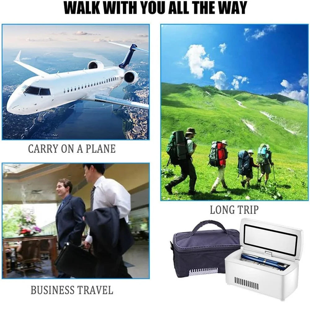 Portable Insulin Cooler Refrigerated Box 2-18 Degrees Medicine Cooler Reefer Refrigerator Container For Travel Outdoor Household