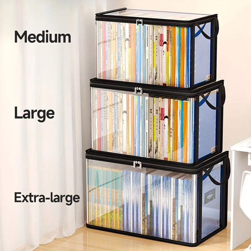 Multi Functioning PVC Storage Bag with Flip Lid & Viewing Window - Durable Rectangular Organizer for Toys, Crafts, Books, School Supplies, Snacks