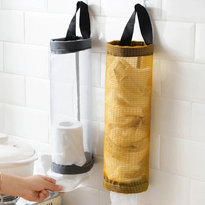 1-5PCS Kitchen Garbage Bag Storage Grocery Bag Holder Wall Mount Plastic Bag Holder Dispenser Hanging Storage Garbage Organizer