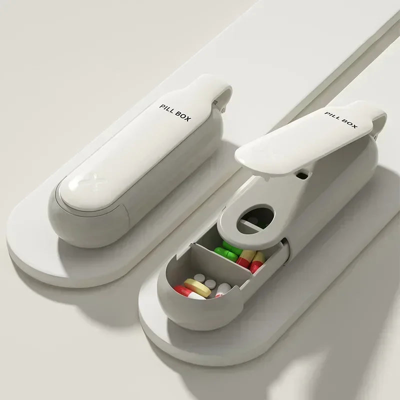 Portable Colorful 3 Spaces Medicine Case Health Care Container Case Pill Box Splitters Travel Pill Box Tiny Box Easy to Carry