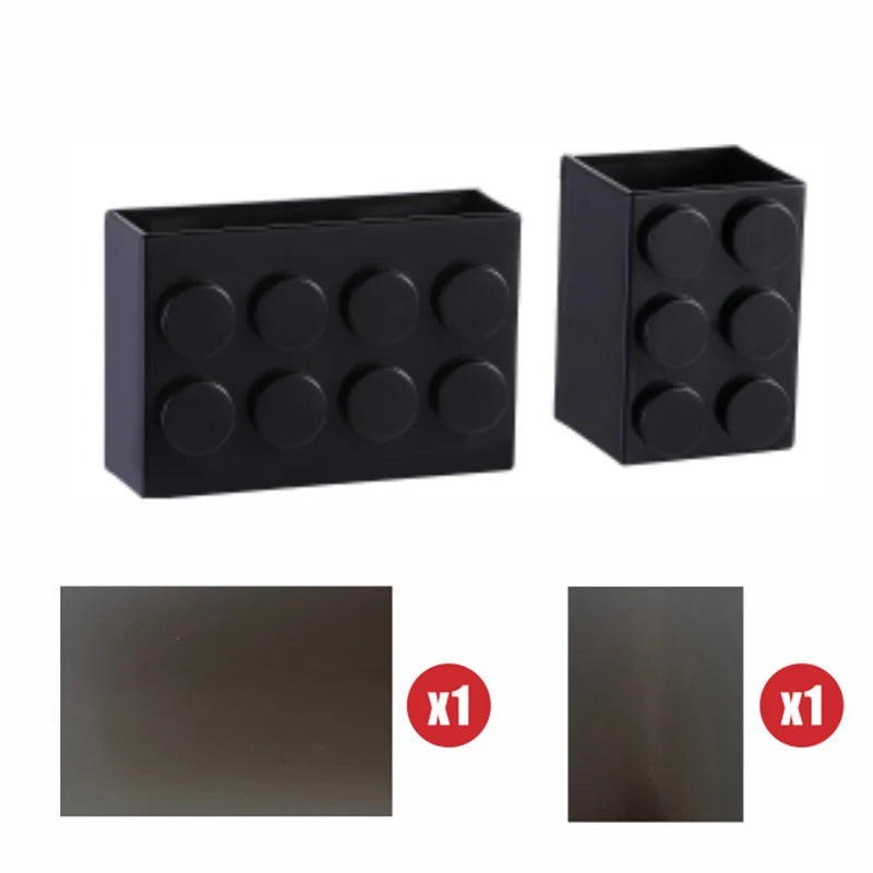 Building block magnetic storage box refrigerator side storage rack non perforated kitchen entrance door storage rack kitchenware