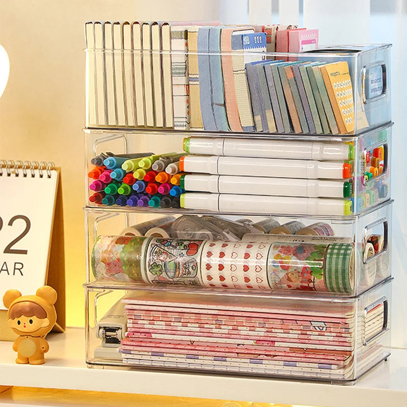 Acrylic Storage Box Desktop Cosmetics Transparent Plastic Box Dormitory Household Facial Mask Skin Box Refrigerator Storage Box