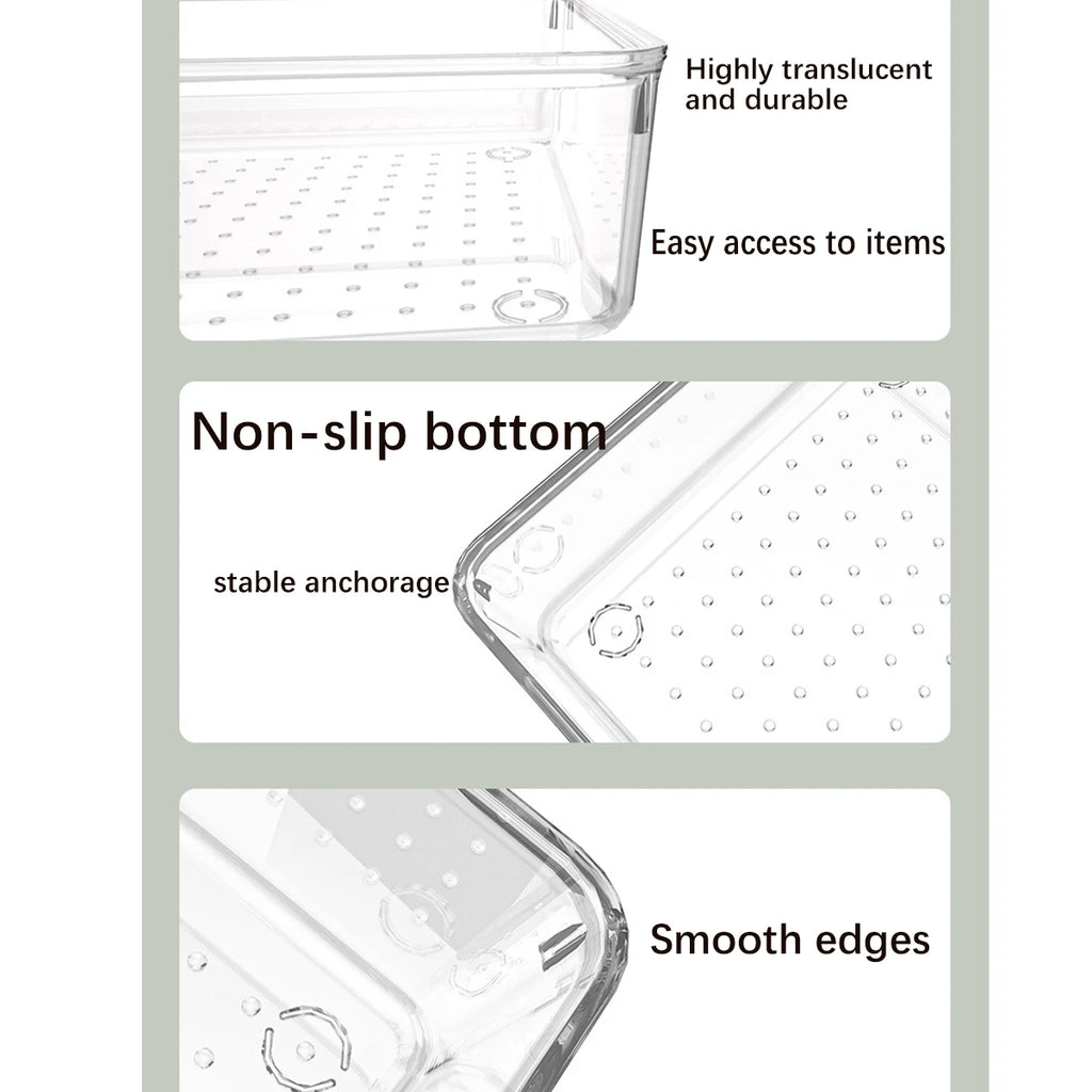 Desk Drawer Organizers Set Plastic Bathroom Storage Makeup Organizer Clear Transparent Storage Box Drawer Organizer