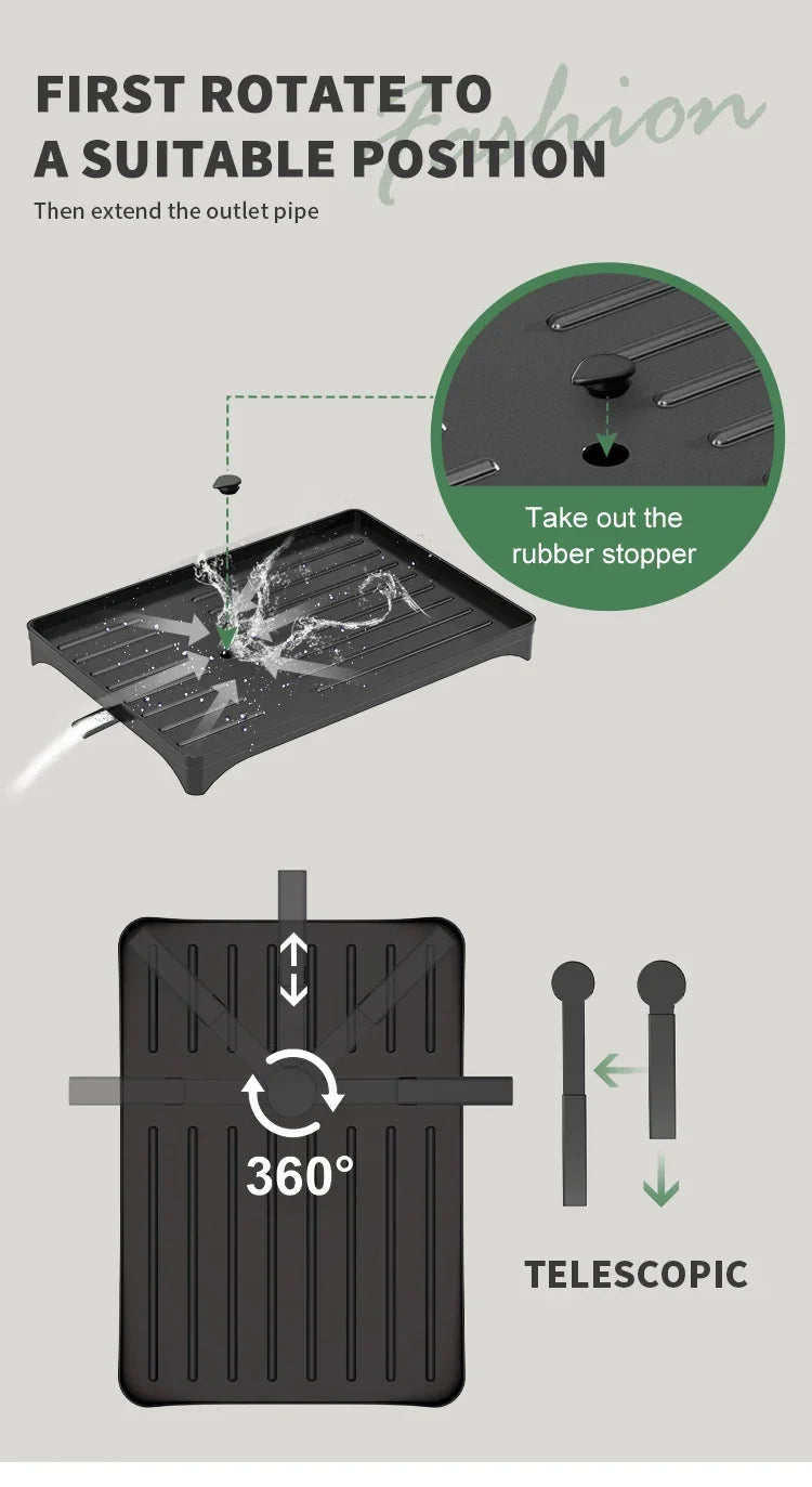 Stainless Steel Dish Rack | Hygienic & Residue-Free Drying | Premium Carbon Steel Construction | Space-Saving Kitchen Organizer