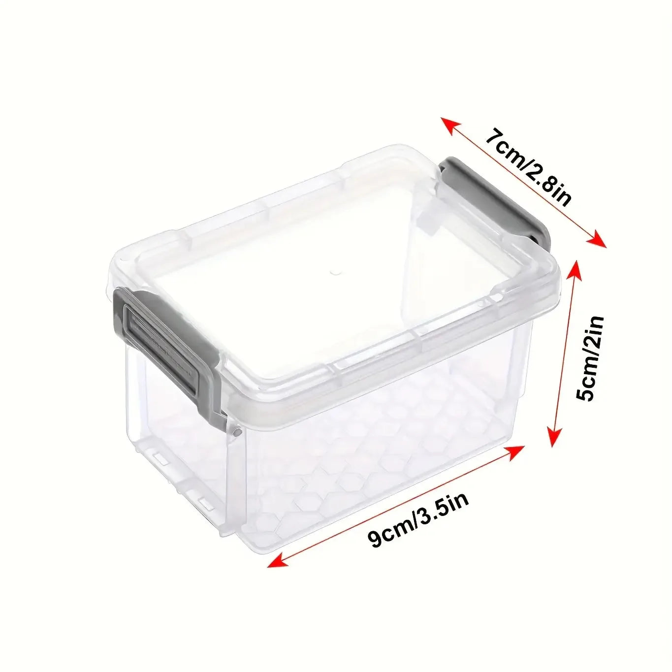 10 Transparent Plastic Storage Boxes with Gray Clasp - Stackable Small Organizer Bins for Craft Materials, Beads, Candy - Durabl