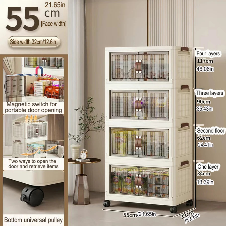 Large Capacity Multifunction Folding Storage Cabinet Dustproof Wardrobe Closet Organizer Easy-to-Install Storage Boxes