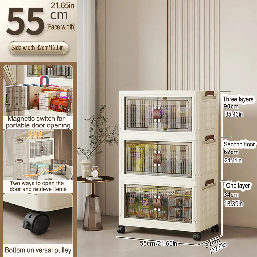 Large Capacity Multifunction Folding Storage Cabinet Dustproof Wardrobe Closet Organizer Easy-to-Install Storage Boxes