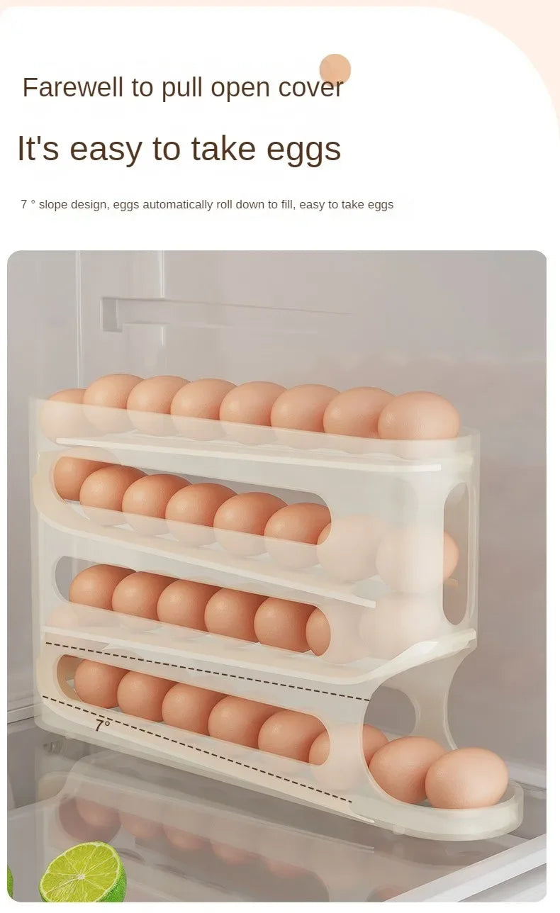 2-4-layer Slide Egg Storage Box Ladder Style Egg Box Storage Refrigerator Side Door Large Capacity Automatic Egg Rolling Machine