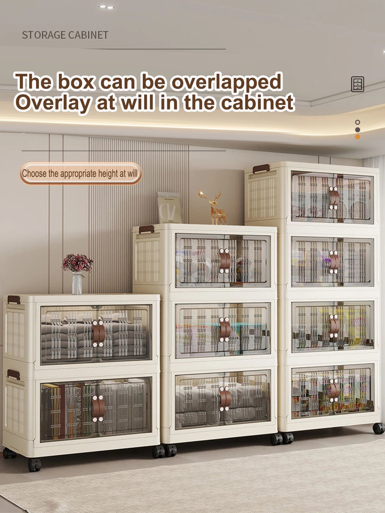 Large Capacity Multifunction Folding Storage Cabinet Dustproof Wardrobe Closet Organizer Easy-to-Install Storage Boxes