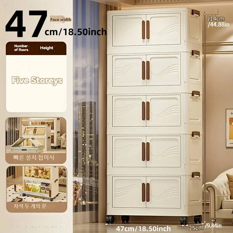 Multi Functioning Storage Box with Clear Door - Spacious, Durable, and Easy-to-Assemble - Ideal for Organizing Clothes, Books, Toys, and