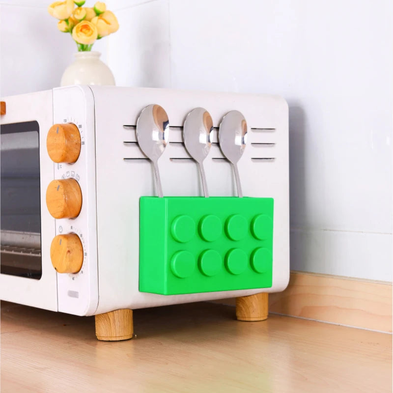 Building block magnetic storage box refrigerator side storage rack non perforated kitchen entrance door storage rack kitchenware