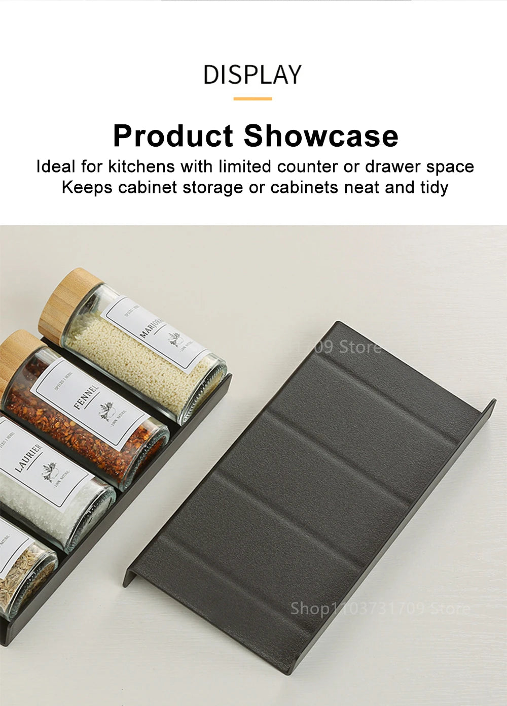 4 Layers Kitchen Spice Drawer Organizer Adjustable Spice Rack for Spice Jars Seasoning Bottles Cabinet Pantry Kitchen Organizer