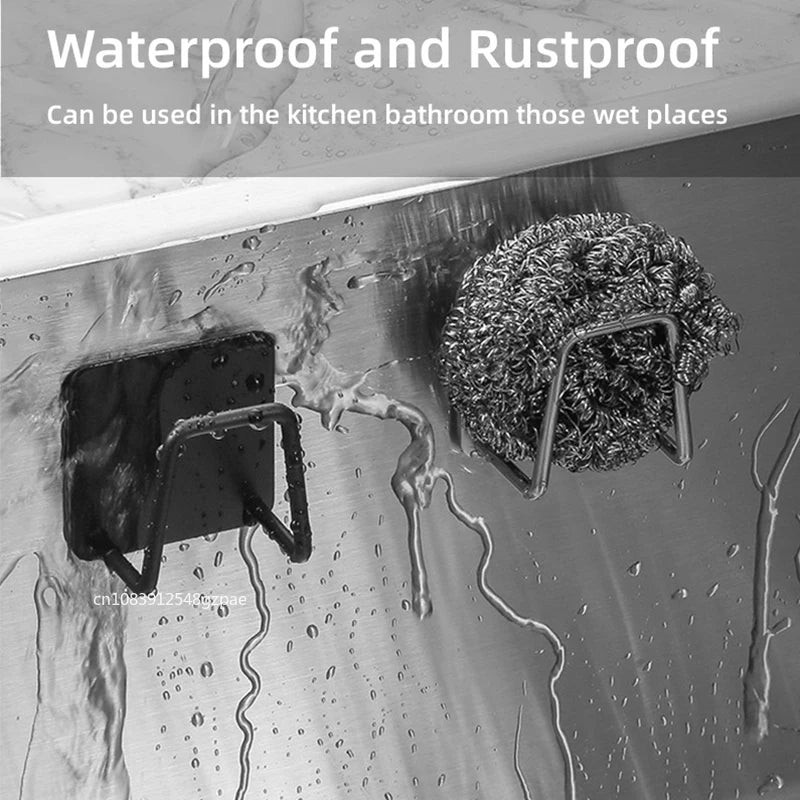 1/3/6pcs Stainless Steel Sink Sponge Rack For Sponge Steel Wire Ball Draining Paste The Inner Wall Of The Sink Kitchen Supplies