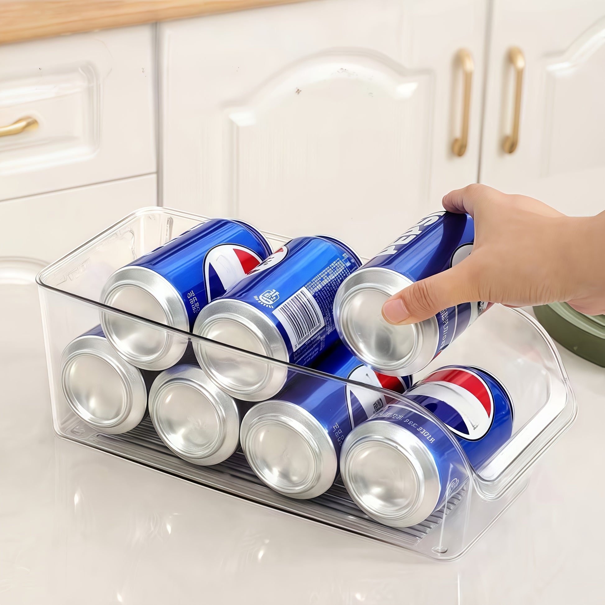 2-Pack Large Refrigerator Storage Bins, Suitable for Fruits, Vegetables, Beverages, Snacks, and More, Transparent PET Material, Durable, Wide Mouth Design for Easy Access, Stackable, Reusable, Easy to Clean, Ideal for Home St